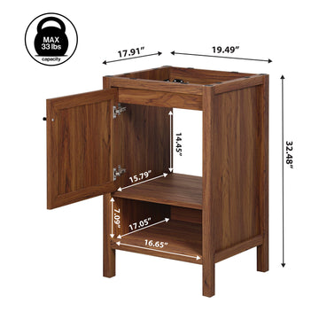 Jasper Rattan Modern Coastal 2-Shelf Bath Vanity Cabinet Only (Sink Basin Not Included) - JONATHAN Y